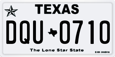 TX license plate DQU0710