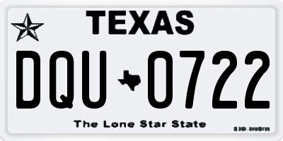 TX license plate DQU0722