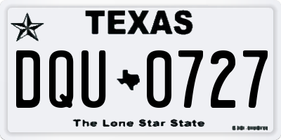 TX license plate DQU0727