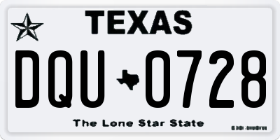 TX license plate DQU0728