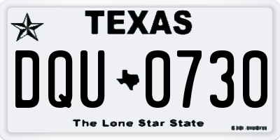 TX license plate DQU0730