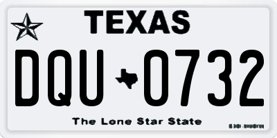 TX license plate DQU0732