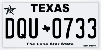 TX license plate DQU0733