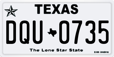 TX license plate DQU0735