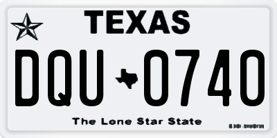 TX license plate DQU0740
