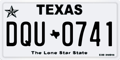TX license plate DQU0741