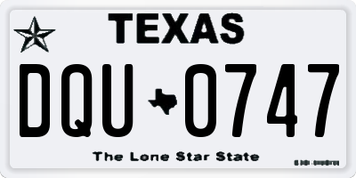 TX license plate DQU0747
