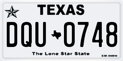 TX license plate DQU0748