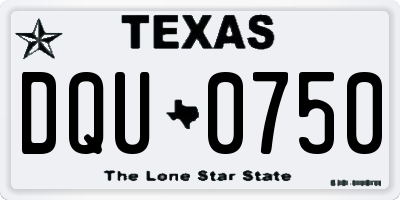 TX license plate DQU0750