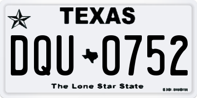 TX license plate DQU0752