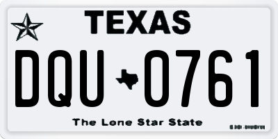 TX license plate DQU0761