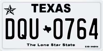 TX license plate DQU0764