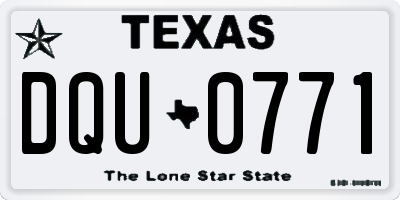 TX license plate DQU0771