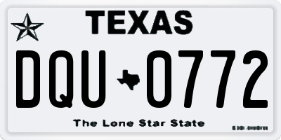 TX license plate DQU0772