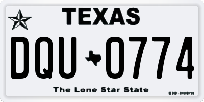 TX license plate DQU0774