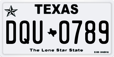 TX license plate DQU0789