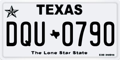 TX license plate DQU0790