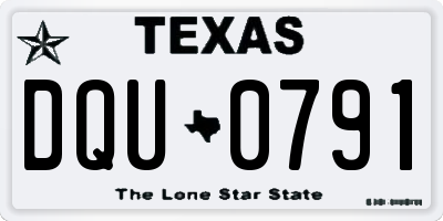 TX license plate DQU0791