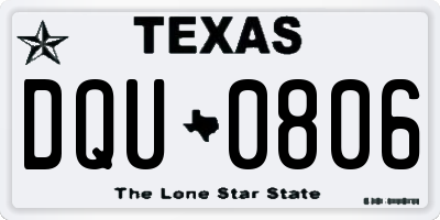 TX license plate DQU0806