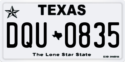 TX license plate DQU0835