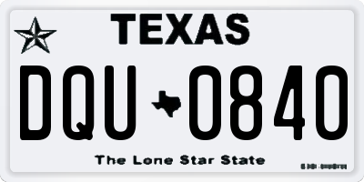 TX license plate DQU0840