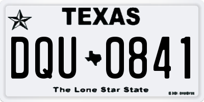 TX license plate DQU0841