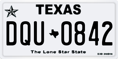 TX license plate DQU0842