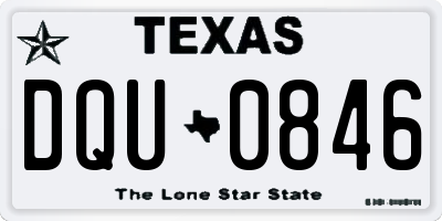 TX license plate DQU0846