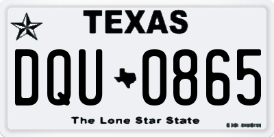 TX license plate DQU0865