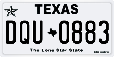 TX license plate DQU0883
