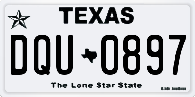 TX license plate DQU0897