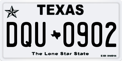 TX license plate DQU0902