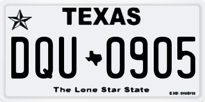 TX license plate DQU0905
