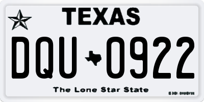 TX license plate DQU0922
