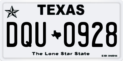 TX license plate DQU0928