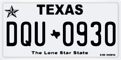 TX license plate DQU0930