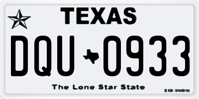 TX license plate DQU0933