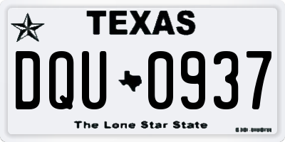 TX license plate DQU0937