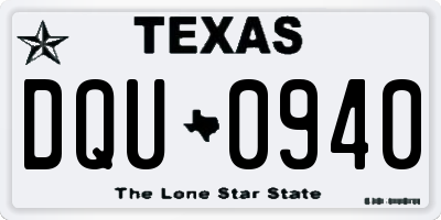 TX license plate DQU0940