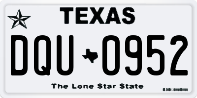 TX license plate DQU0952