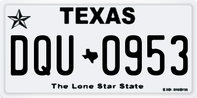 TX license plate DQU0953