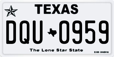 TX license plate DQU0959