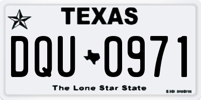 TX license plate DQU0971