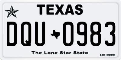 TX license plate DQU0983