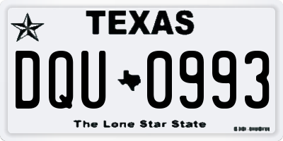 TX license plate DQU0993