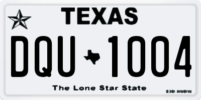 TX license plate DQU1004