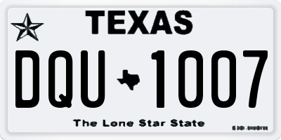 TX license plate DQU1007