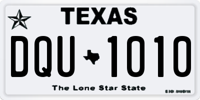 TX license plate DQU1010