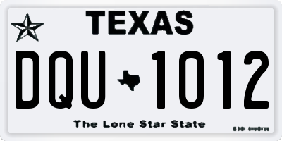 TX license plate DQU1012