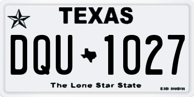 TX license plate DQU1027